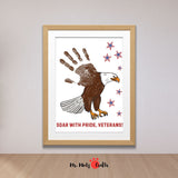 Veterans Day and Memorial Day handprint craft with bald eagle
