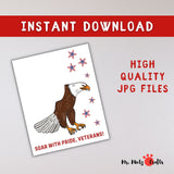 Veterans Day and Memorial Day handprint craft with bald eagle