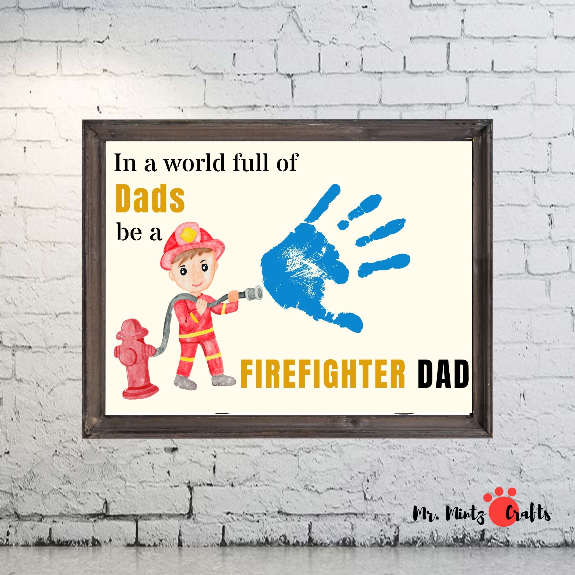 firefighter-handprint-card-mr-mintz-crafts for Free Printable Firefighter Thank You Cards Firefighter Handprint Card – Mr. Mintz Crafts for Free Printable Firefighter Thank You Cards