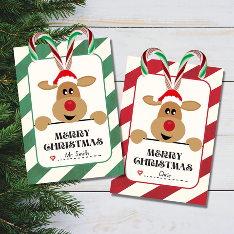 Reindeer Candy Cane printable cards that you can give away as gifts. They are also perfect for witnessing at Christmas time! They also make great party favors!