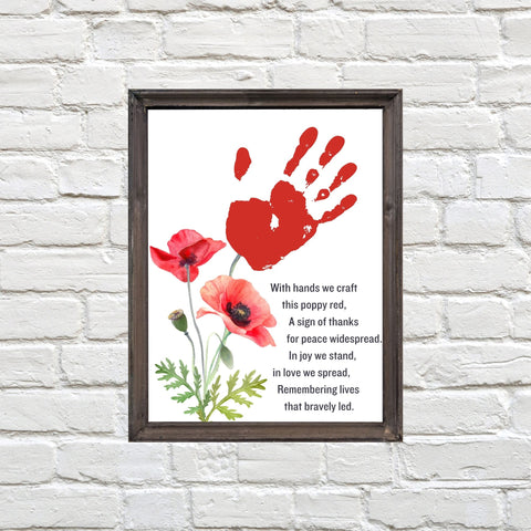 Our Printable Handprint Poppy Card is more than just a card; it's a personal touch that says, "We remember and are thankful." Download today and make this Veterans Day and Remembrance Day special with your unique creation.