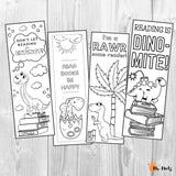 This fun set of printable coloring dinosaur bookmarks are a fun activity for kids!