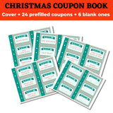 Need some fresh ideas for giving Christmas gifts to kids? These cute coupon books allow you to create the perfect gift, customized by you for each recipient. Download this Christmas coupon book and get 24 unique pre-filled coupons as well as 6 blank ones for custom coupons. Merry Christmas!!!
