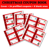 Need some fresh ideas for giving Christmas gifts to kids? These cute coupon books allow you to create the perfect gift, customized by you for each recipient. Download this Christmas coupon book and get 24 unique pre-filled coupons as well as 6 blank ones for custom coupons. Merry Christmas!!!