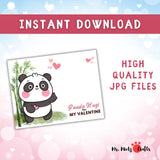 Valentine’s Day panda handprint craft featuring a cute panda holding a heart, with a child’s handprint incorporated into the design. Ideal for kids’ creative activities at home or school.