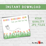 Fingerprint Handprint Mothers Day Art Craft for Mom and Grandma featuring a Spring Bug theme. This printable keepsake offers a unique and charming way for kids to create a personalized Mothers Day card with their own handprints.