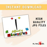 Handprint butterfly autism awareness craft for kids featuring the phrase “Different is Beautiful.” This printable activity includes colorful handprint wings, puzzle piece accents, and a bold design perfect for preschool, kindergarten, or special education art projects during Autism Awareness Month in April.