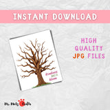 Printable kindness tree craft for kids with fingerprint leaves and “Kindness Makes Us Bloom” quote, ideal for SEL and empathy activities.