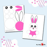 A handmade paper Easter bunny crafted with care, featuring a pink nose, expressive eyes, and whimsical ears. The bunny is placed on a festive surface, ready to bring joy to Easter celebrations.