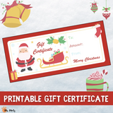 These gift certificates can be given to friends at a Christmas party.