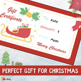 These gift certificates can be given to friends at a Christmas party.