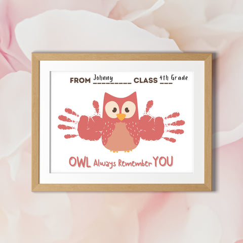Show gratitude with this Teacher Appreciation Gift. A Handprint Keepsake Art perfect for crafting a personalized touch from students. Ideal as an End of Year Gift for teachers.