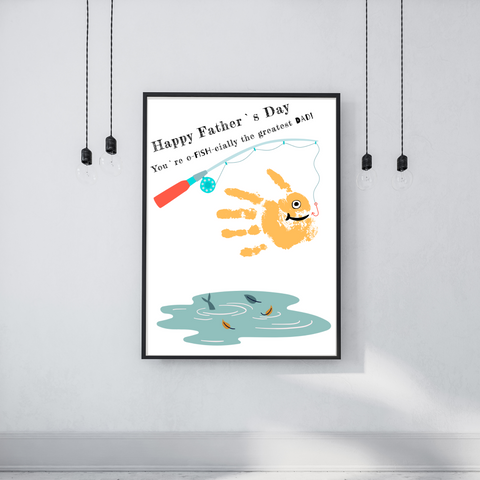 Father's Day Gift for Dad Who Love to Fish. This cute Handprint Craft template will be the starting point for you and your child to make a sweet handprint keepsake.