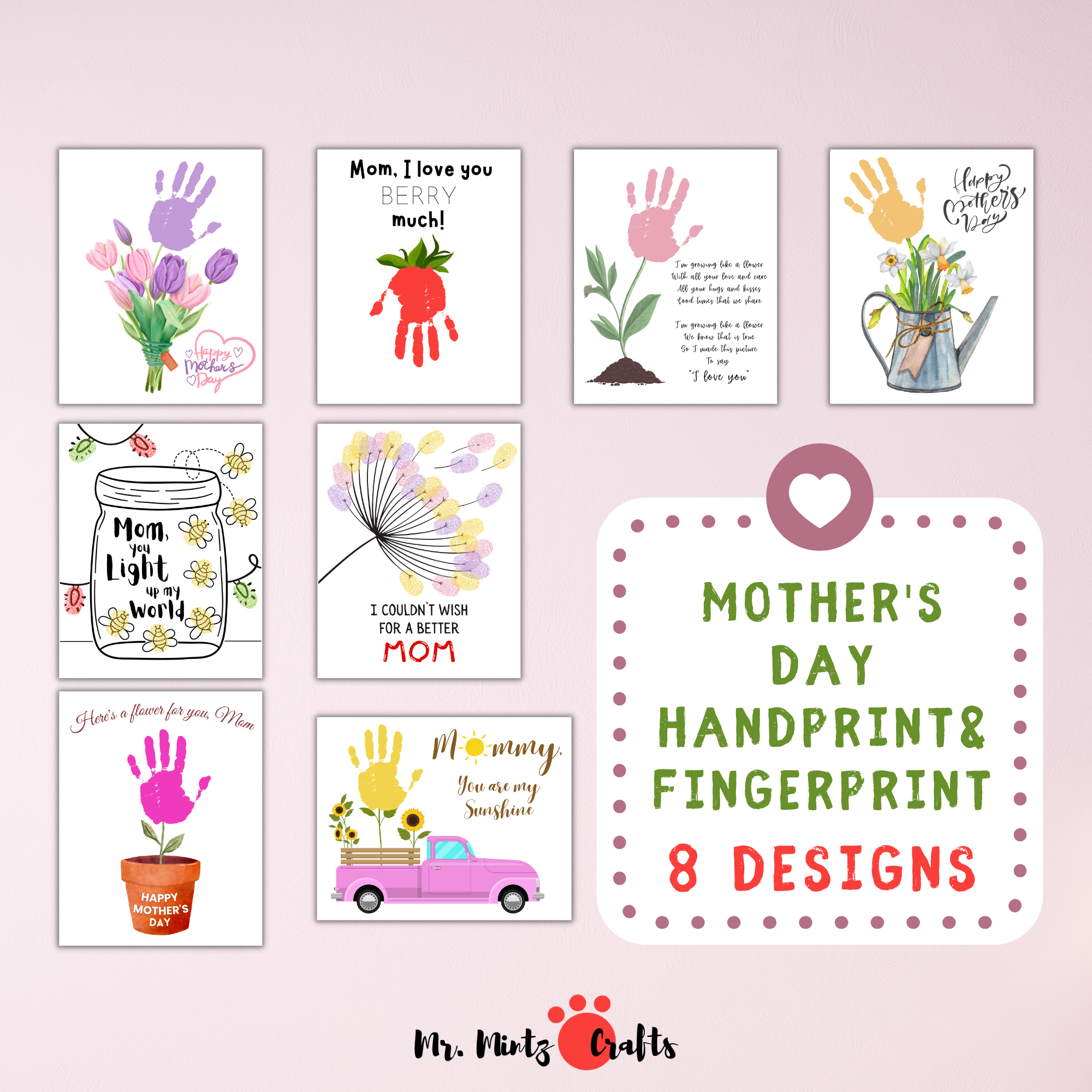 Printable Infant Mothers Day Crafts Handprint Free Mothers Day