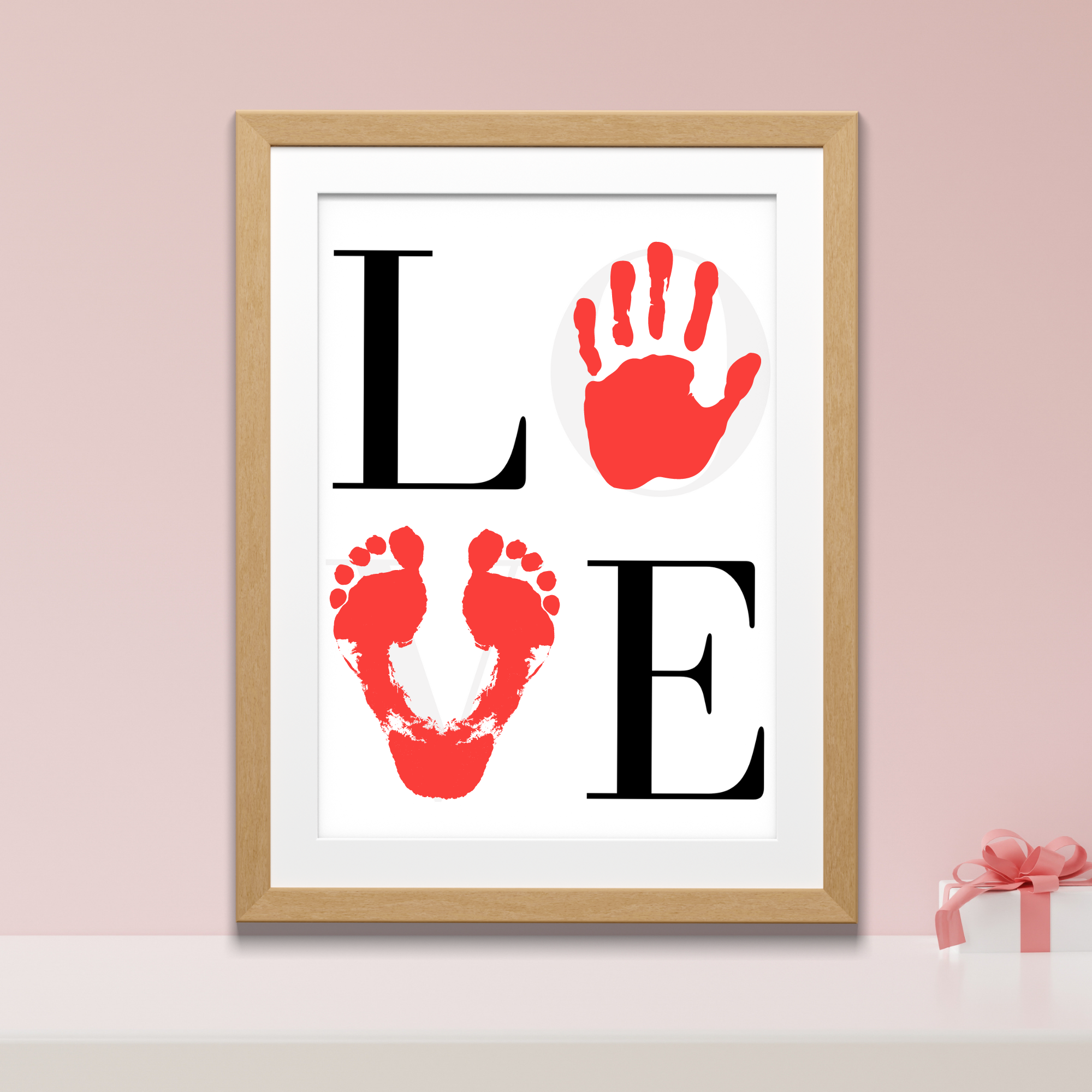 Valentine's Day Gift for New Mom Baby's First Valentine's Mom Baby  Footprint Heart Art Print DIY Gift From Baby to Mom (Instant Download) 