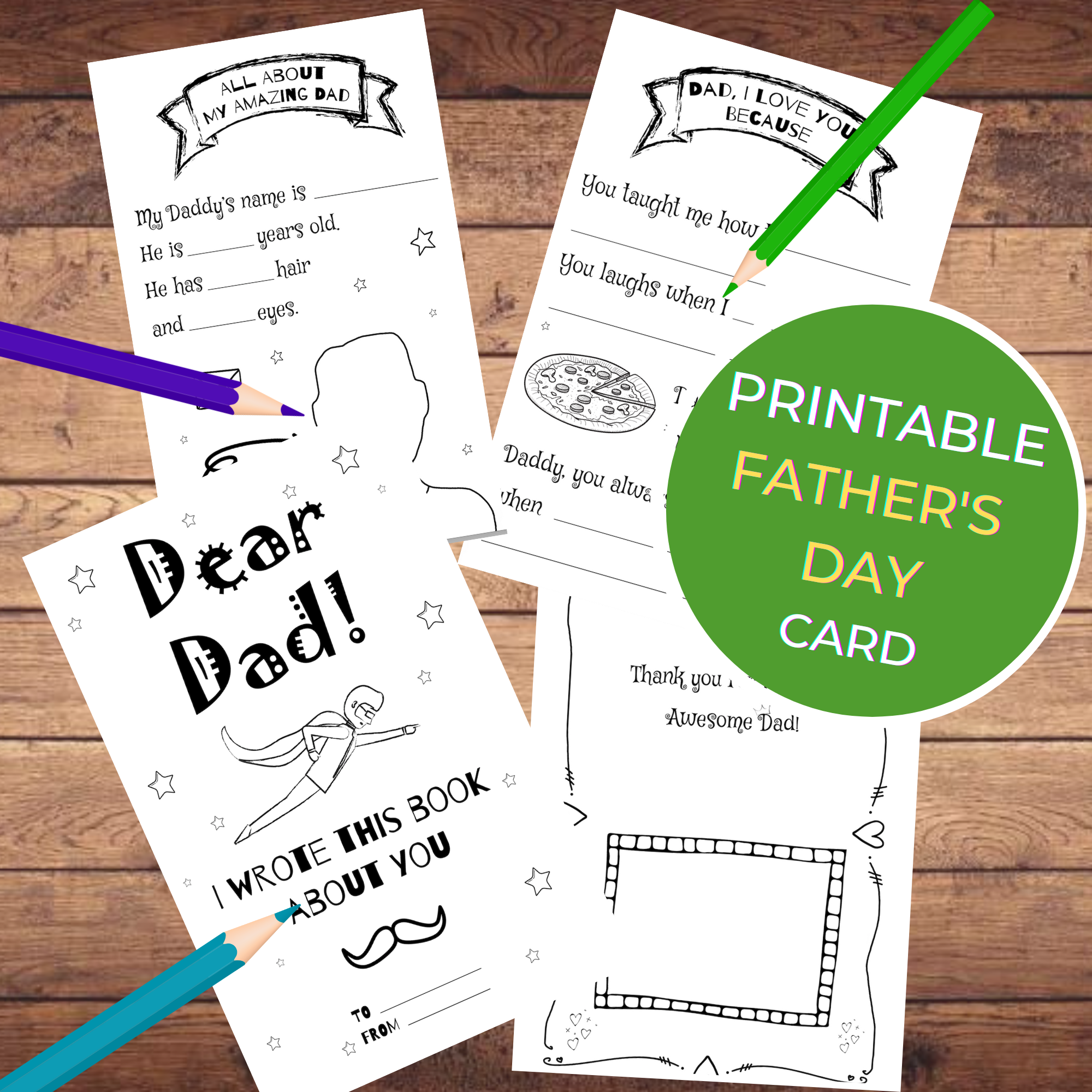 Father's Day Tie Card (with free printable tie template) Messy