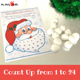 Countdown to Christmas with this fun and easy Santa Beard! Add a cotton ball each day until you fill Santa's beard!