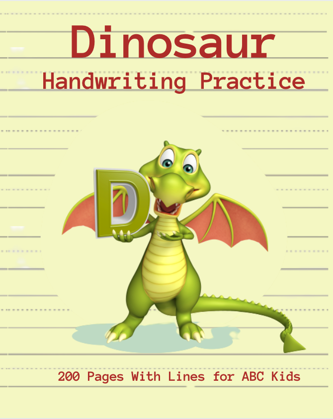Dinosaur Handwriting Practice Paper. 200 Blank Pages With Dotted Lines –  Mr. Mintz Crafts