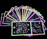 Scratch Art Set, 10 Piece Rainbow Magic Scratch Paper for Kids