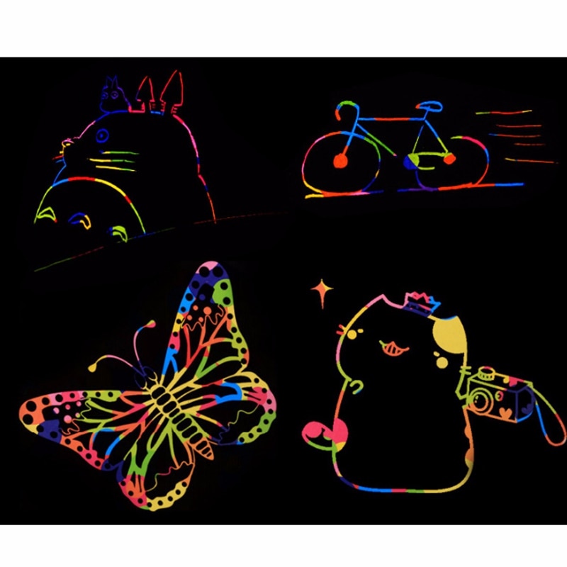 Scratch Art Book for Kids, 10 Large Rainbow Scratch Paper – Mr. Mintz Crafts