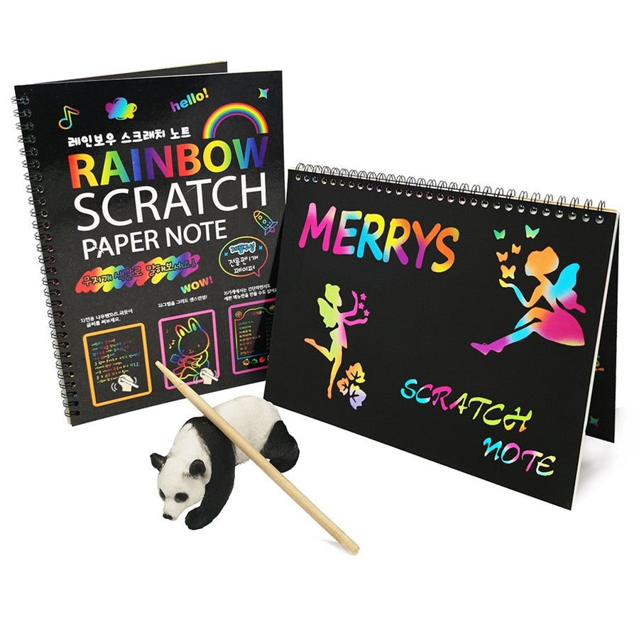 Buy Scratch Art Book 20 Sheets Big &Thick for Adults and Kids Rainbow Color Scratch  Off Paper with Stylus Scratchers Ideal Gift for Kids School Help Children  to Focus Practice Hands (10.2