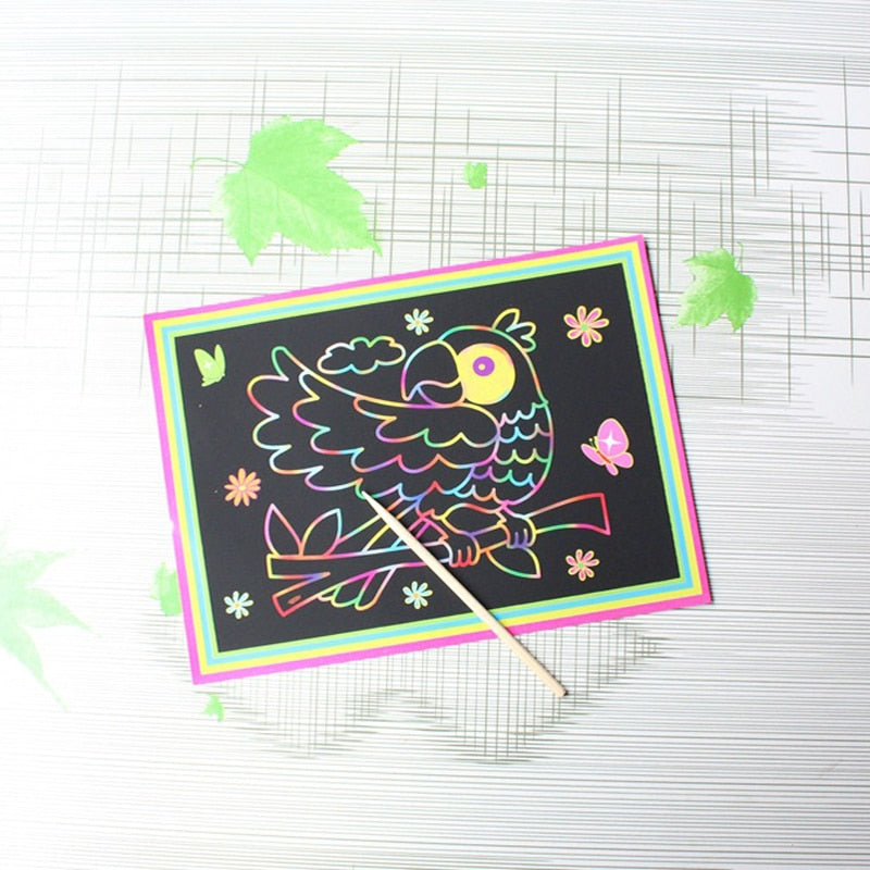 Scratch Art Set, 10 Piece Rainbow Magic Scratch Paper for Kids – Mr. Mintz  Crafts