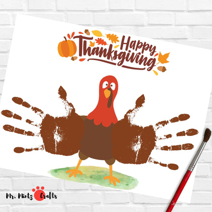 Printable Thanksgiving crafts for kids featuring handprint turkey art, “Thankful for You” templates, and fun DIY fall activities for preschool, classroom, and family celebrations.