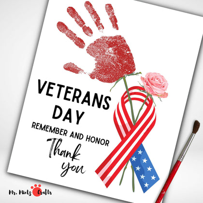 Veterans Day craft collection for kids featuring handprint activities and patriotic designs to honor and remember veterans, perfect for preschool and kindergarten children.