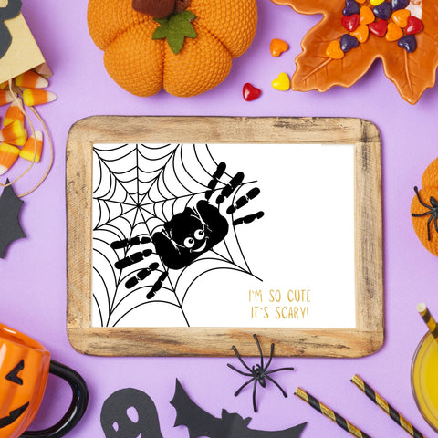 This easy spider handprint craft is such an adorable keepsake! Kids will love making these spider handprints and adding the web with black glue.