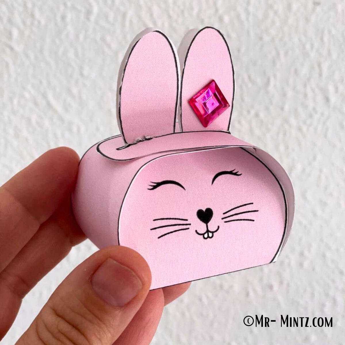 Printable Easter Bunny Basket Template For Kids Mr Mintz Crafts