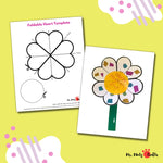 DIY Foldable Heart Flower Craft for Kids - Digital Printable Template for creating a personalized, heart-shaped flower craft. Perfect for family crafting, suitable for special occasions like birthdays and Mother's Day