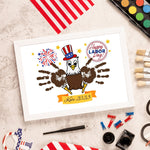 Labor Day Handprint Craft: A colorful handprint art project, perfect for celebrating Labor Day with kids.