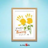 Teacher Appreciation Week DIY gift featuring 'If Teachers Were Flowers, I'd Pick You' print, ready for a child's handprint personalization. Perfect for showing gratitude to educators