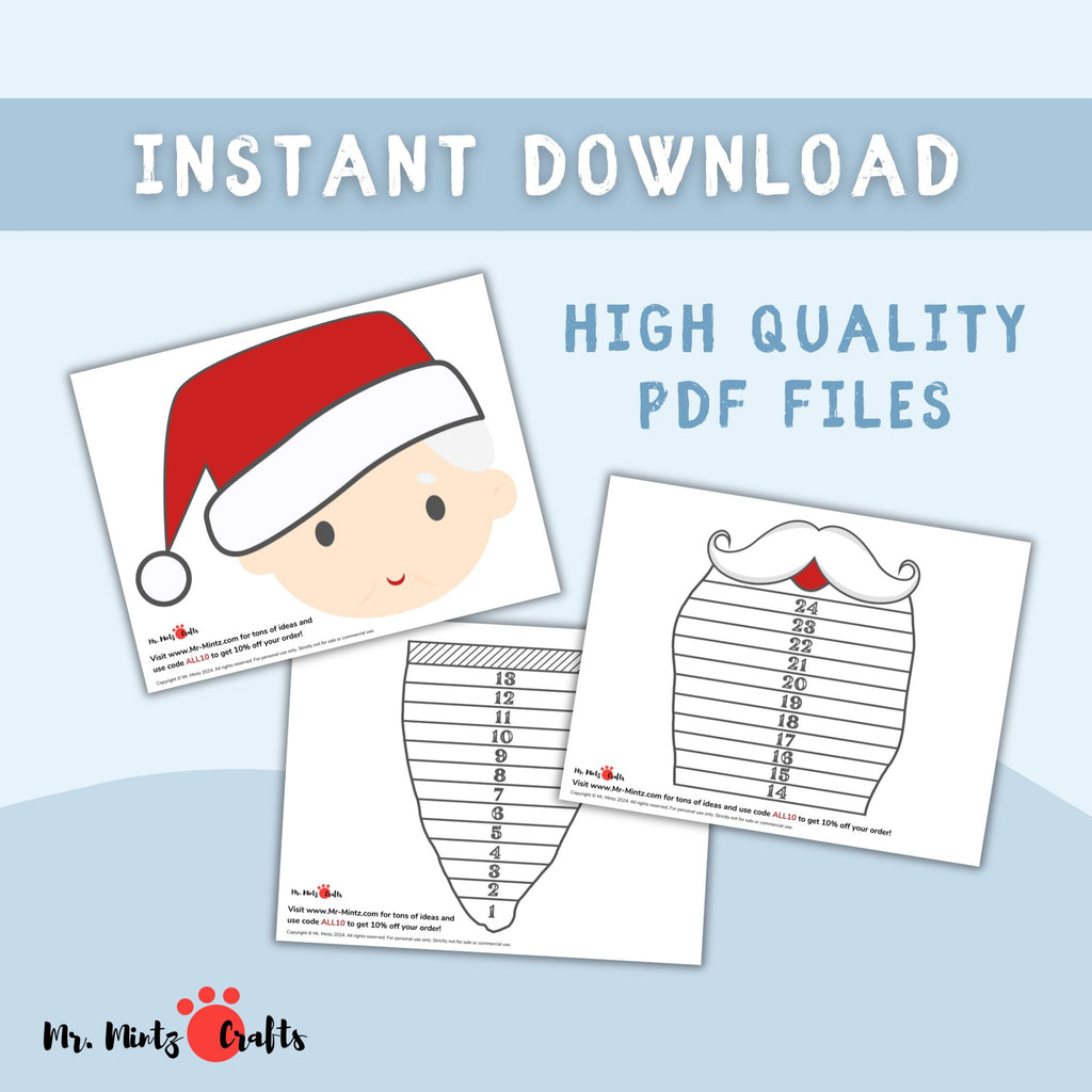 santa-beard-christmas-countdown-craft-for-kids-diy-christmas-activity-mr-mintz-crafts for Free Printable Santa Beard Template Santa Beard Christmas Countdown Craft for Kids | DIY Christmas Activity – Mr. Mintz Crafts for Free Printable Santa Beard Template