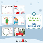 Pack de manualidades navideñas para niños con 6 diseños: Santa Claus, muñeco de nieve, luces navideñas y más.