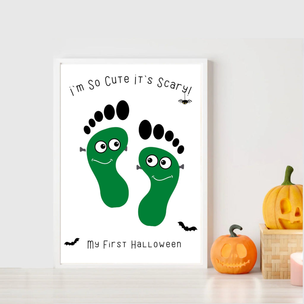 little halloween monsters Little Monster Footprint Art – Mr. Mintz: Easy Crafts and Activities for Kids