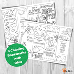 This fun set of printable coloring dinosaur bookmarks are a fun activity for kids! 