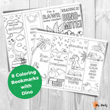 This fun set of printable coloring dinosaur bookmarks are a fun activity for kids! 
