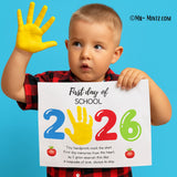 Celebrate the first day of school with our fun handprint craft! Kids can create a unique keepsake featuring a red apple and yellow pencil design. Perfect for back-to-school activities and classroom projects, this craft helps develop fine motor skills and captures special memories.