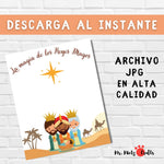 Manualidad infantil de los Reyes Magos con huellas de manos, perfecta para Navidad y actividades culturales.