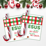 Jesus is the Reason for the Season Candy Cane printable cards with poem that you can give away as gifts. They are also perfect for witnessing at Christmas time! They also make great party favors!