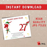 2027 New Year handprint craft for kids featuring a colorful Happy New Year design, child’s handprint, festive decorations and a short New Year poem. Printable keepsake activity for preschool, kindergarten, classroom celebrations and families.