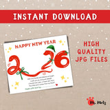 2026 New Year handprint craft with a festive design, poem, and personalization for kids in classrooms or at home.