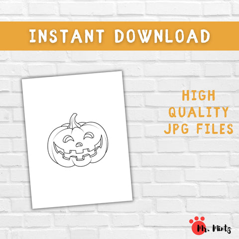 Printable pumpkin craft template for kids’ Halloween activities – fun coloring page with a smiling pumpkin design, perfect for creative projects at home or in school, ideal for young children.
