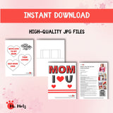 Printable pop-up Mother’s Day card craft for kids with 3D “MOM” message inside. Great for classroom gifts or at-home projects.