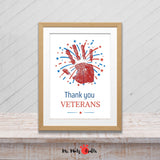 Thank You Veterans handprint craft with patriotic fireworks