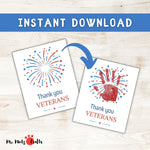 Thank You Veterans handprint craft with patriotic fireworks