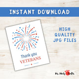 Thank You Veterans handprint craft with patriotic fireworks