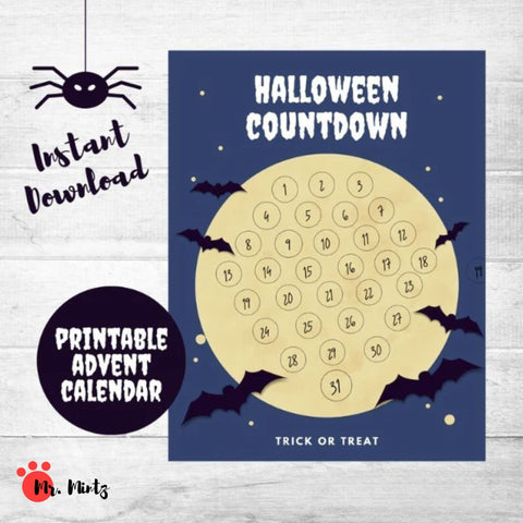 How many days until Halloween? Let the kids countdown the days with this printable Halloween calendar!