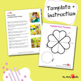 DIY Foldable Heart Flower Craft for Kids - Digital Printable Template for creating a personalized, heart-shaped flower craft. Perfect for family crafting, suitable for special occasions like birthdays and Mother's Day